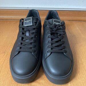 Balmain B Court Low Top Lace Sneaker  Black, Size US 10 - NEW